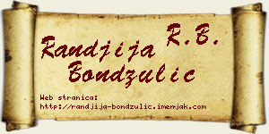 Ranđija Bondžulić vizit kartica